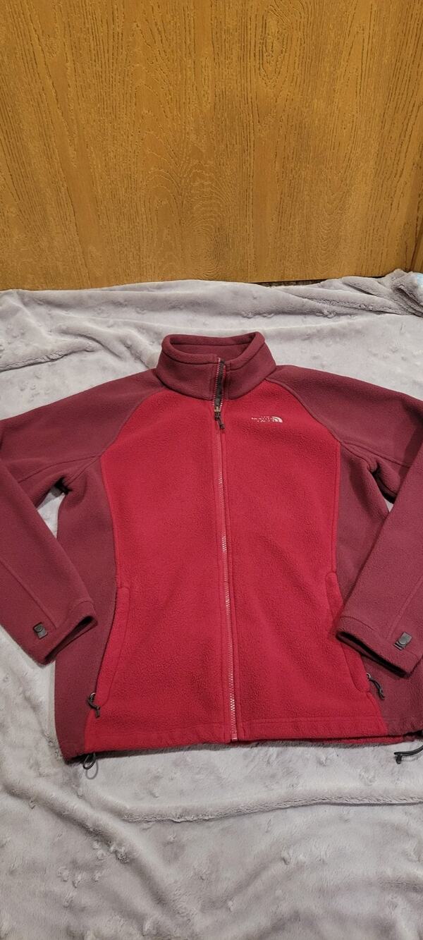 The North Face Fleece Jacket Women XL Burgundy Red Full Zip Outdoor Gorpcore